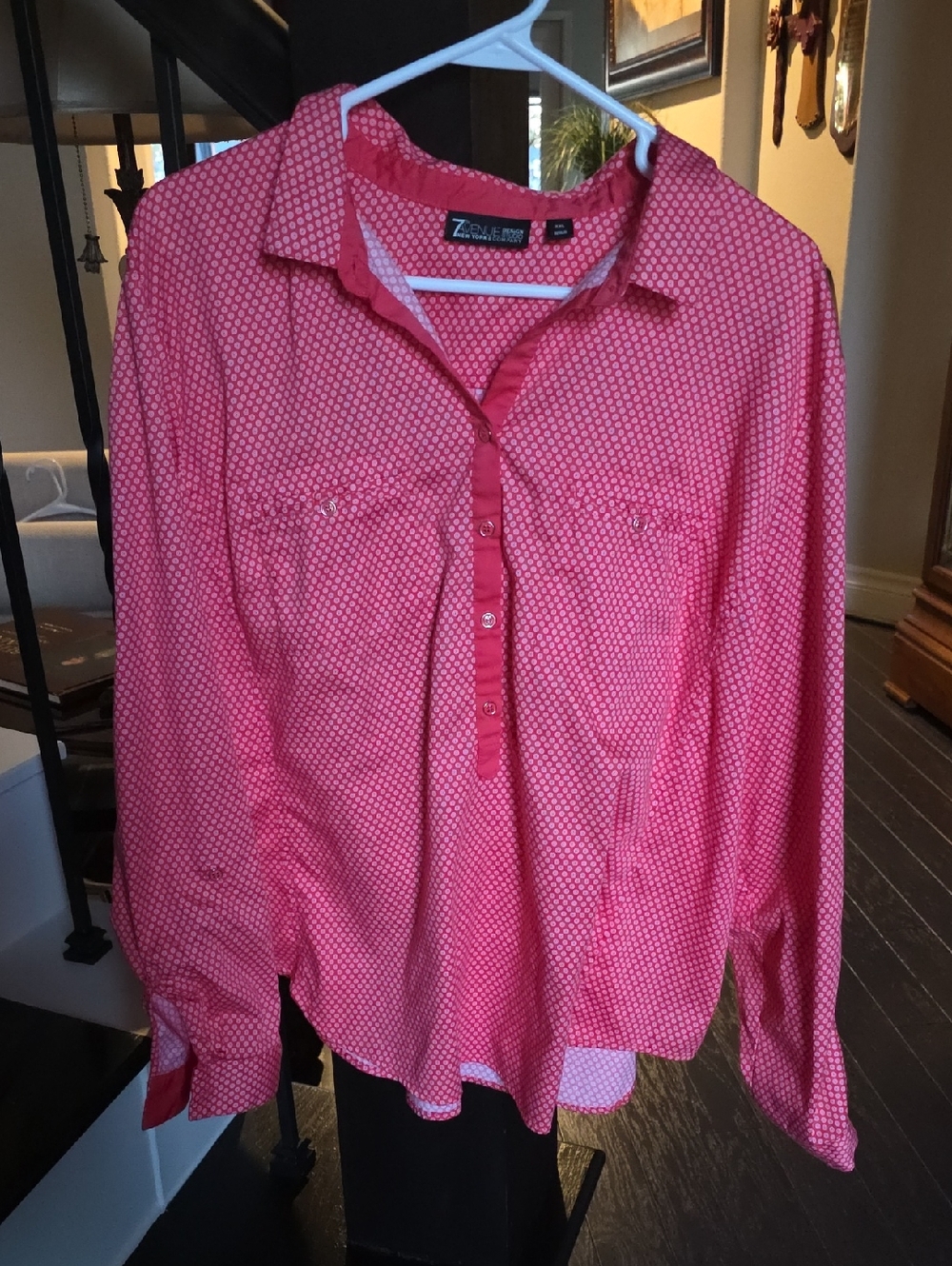 Zoe Elle Pink Women's Casual Button-Down Shirt